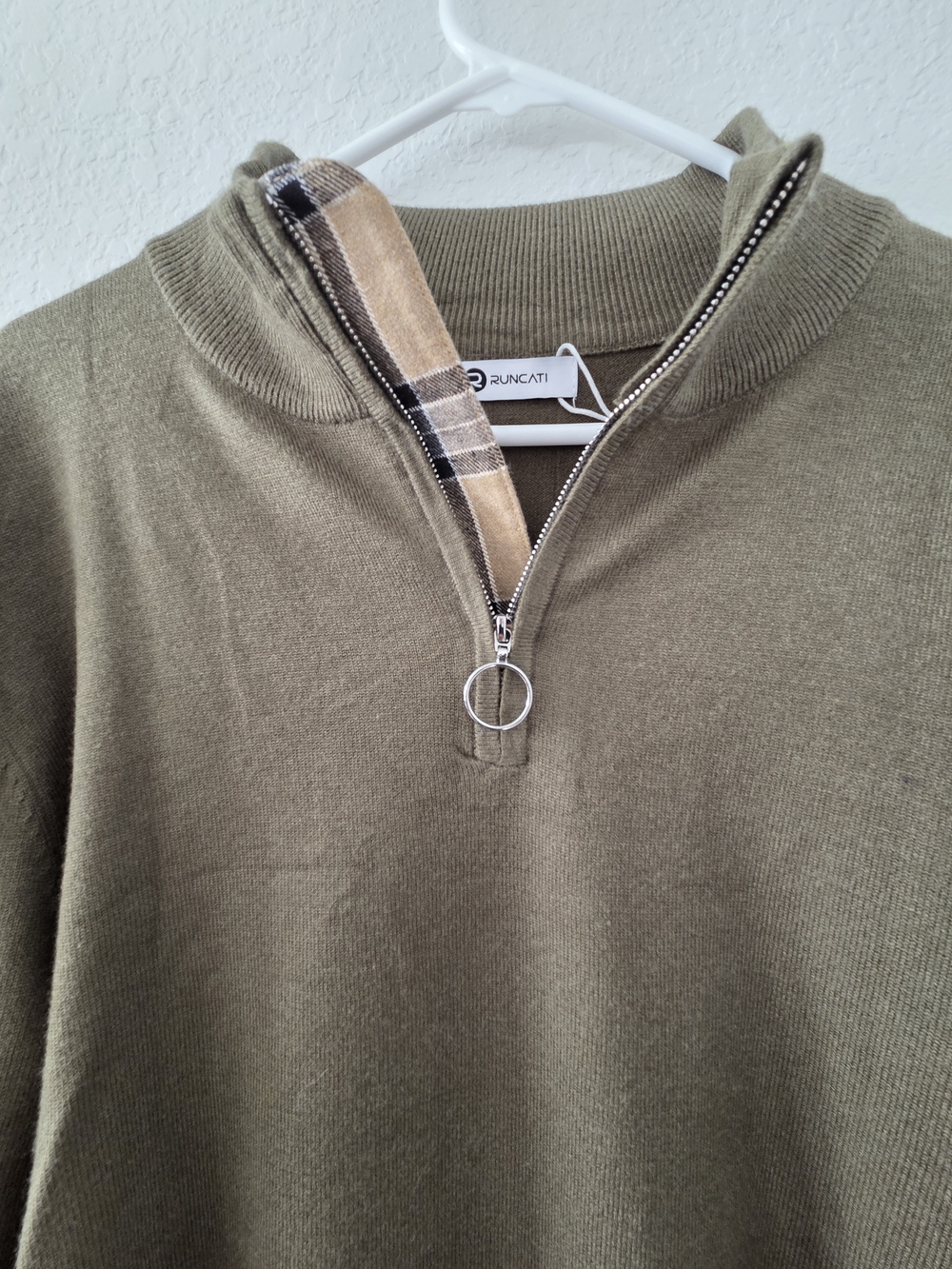 Runcati Men's Quarter-Zip Pullover Sweater Mock Neck Winter Polo Sweaters